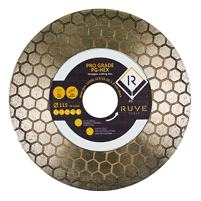 Диамантен диск Ruve Pro за рязане под ъгъл от 45 градуса Ruve Pro Grade PG-HEX 115мм