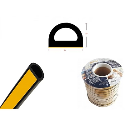 УПЛЪТНЕНИЕ ЗА ВРАТИ И ПРОЗОРЦИ 100Х5ММ D/ЧЕРЕН/42408