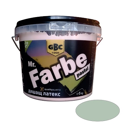 Дишаща интериорна акрилна боя / латекс GBC Mr.Farbe 5008 3 л. 5 кг. TURQUOISE