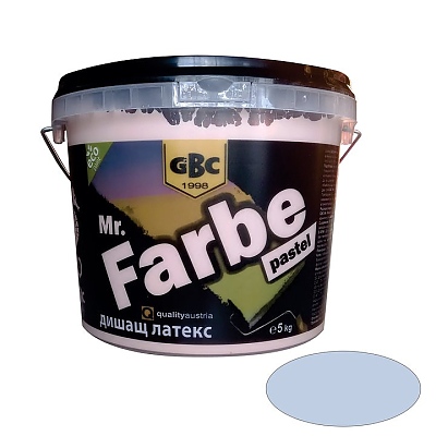 Дишаща интериорна акрилна боя / латекс GBC Mr.Farbe 5009 3 л. 5 кг. AZUR 