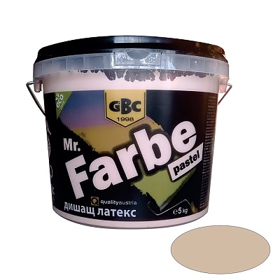 Дишаща интериорна акрилна боя / латекс GBC Mr.Farbe 5005 3 л. 5 кг. CREME