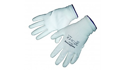 Ръкавици топени в полиуретан-бели р-р 10 TS