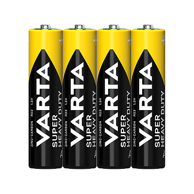 Усилени цинкови батерии Varta Super Heavy Duty R03 AAA 4 броя фолио