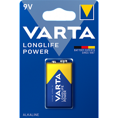 Усилена алкална батерия Varta Longlife Power 9V 6LP3146 1 брой